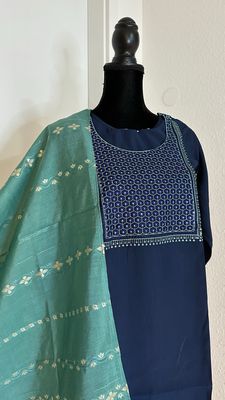 Salwar top, bottom and dupata.
