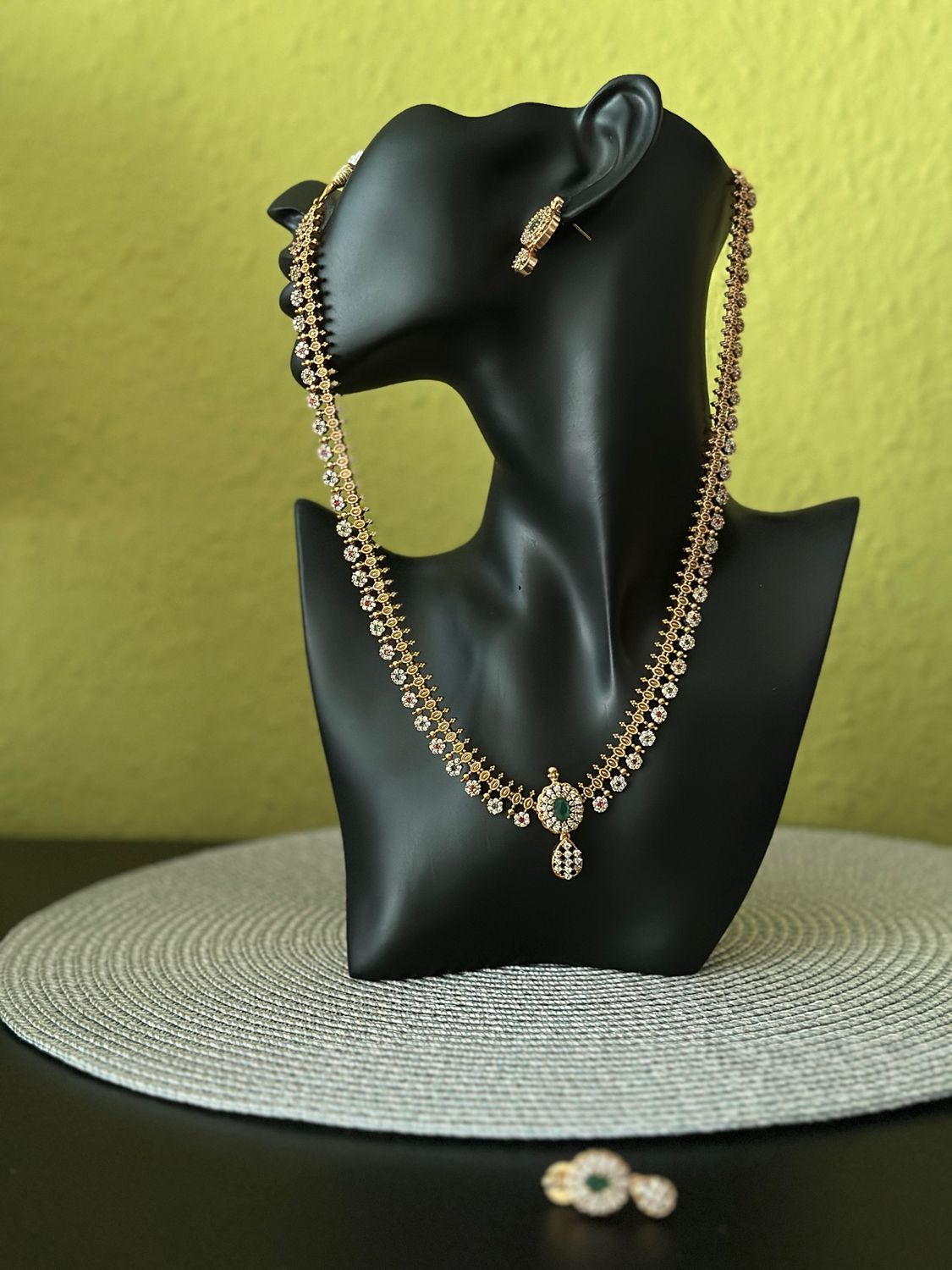 Long Necklace set with Stud