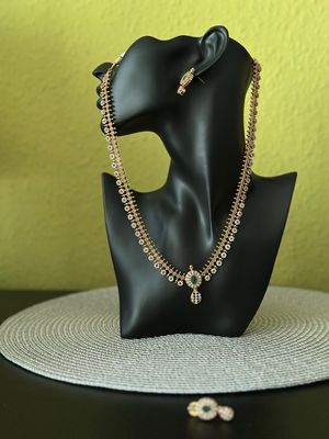 Long Necklace set with Stud