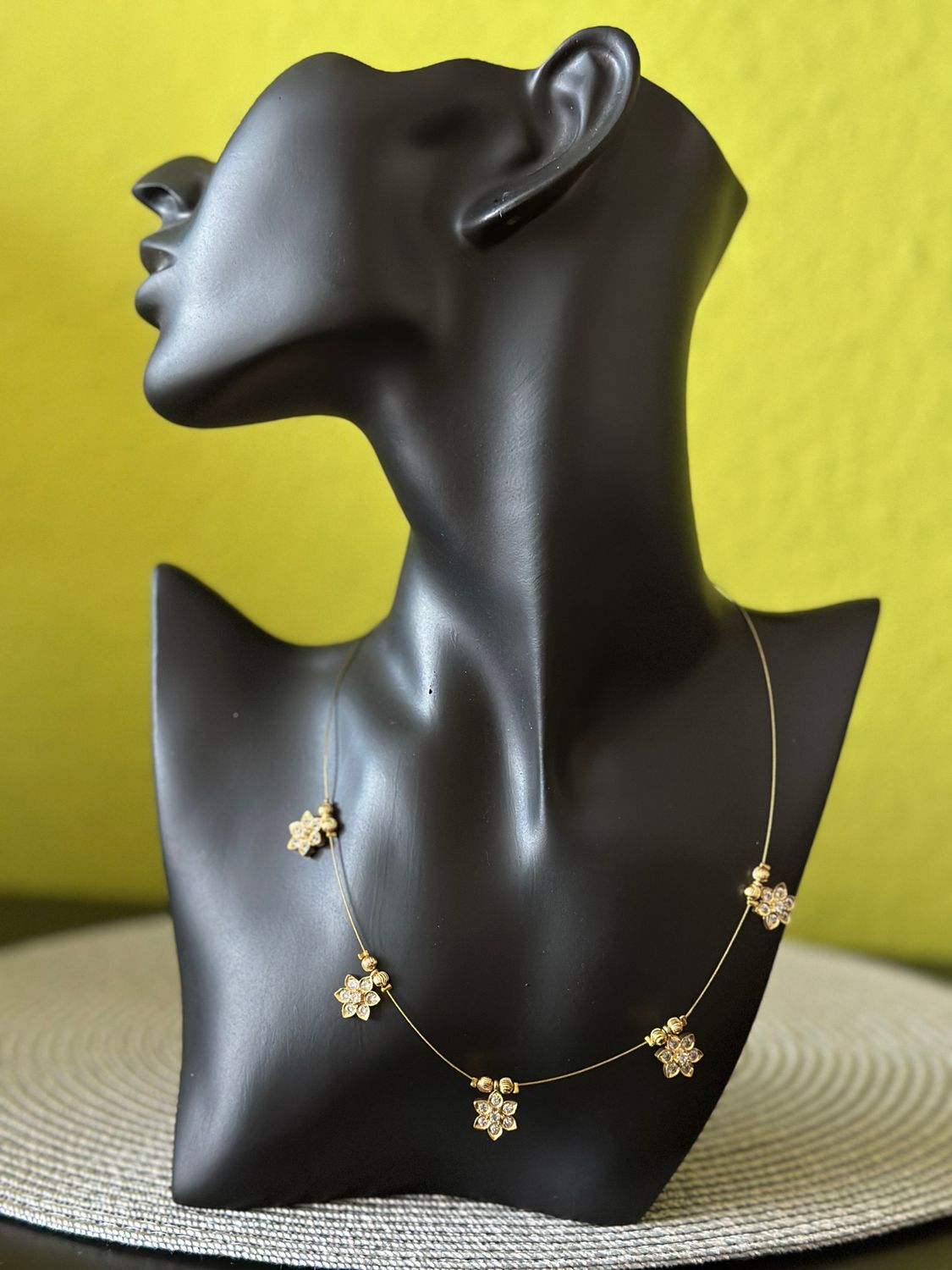 White Stone Flower Necklace
