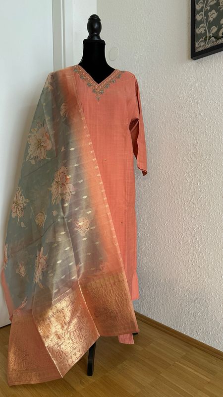 Salwar top, bottom and dupata Size L