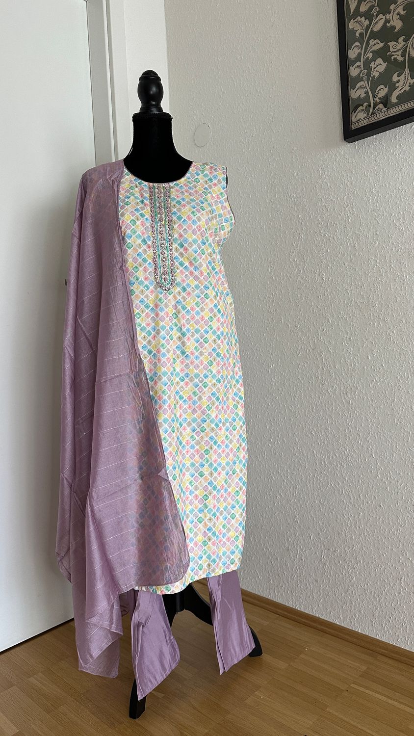 Salwar top, bottom and dupata Size L