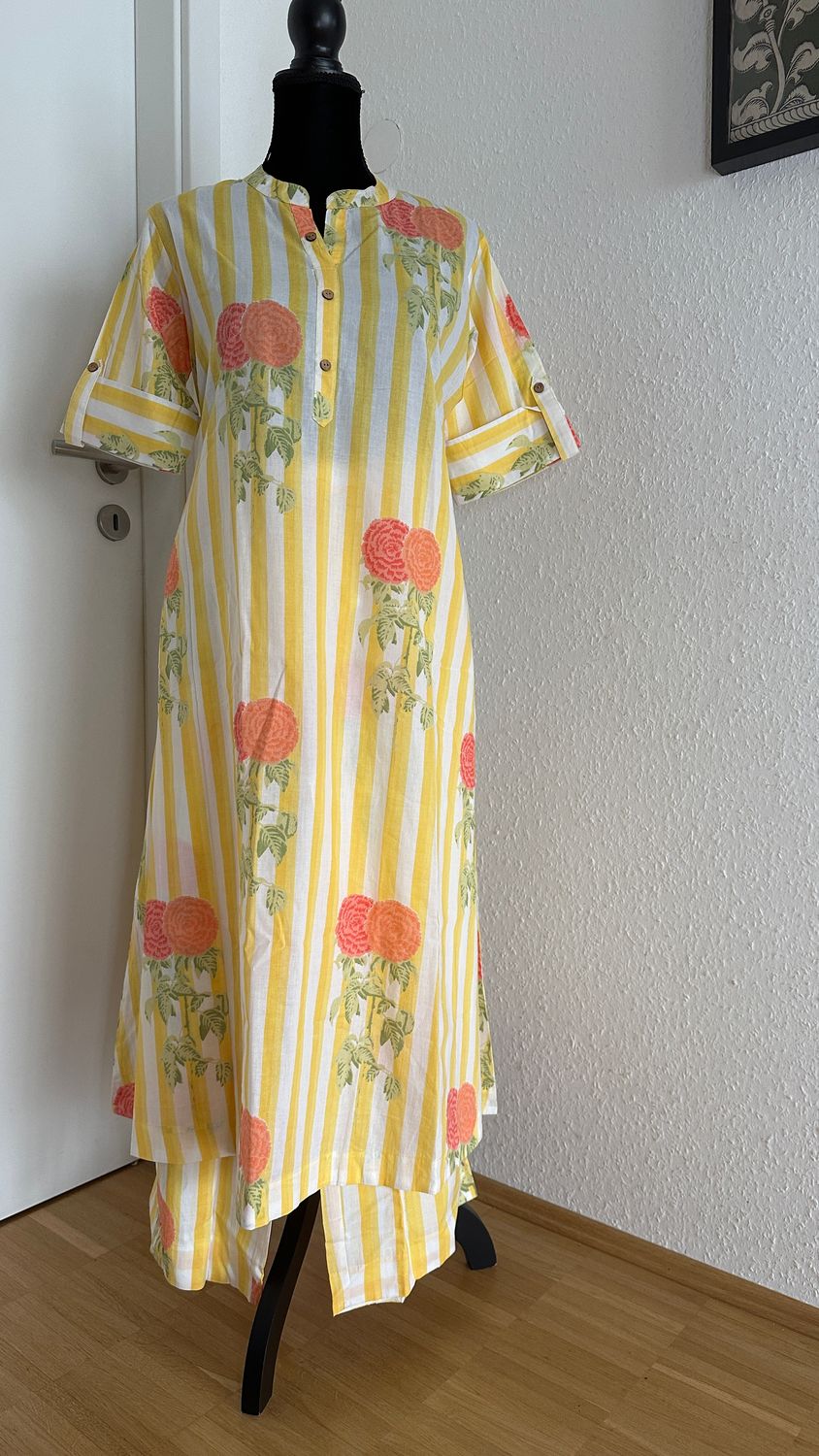 Cotton Co-ord Set – A-Line Top & Pant Size L