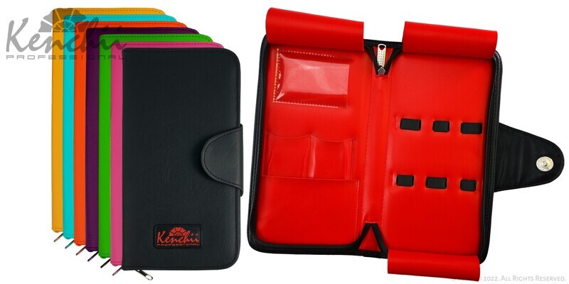 Kenchii Faux Leather 5-scissor Zipper Case