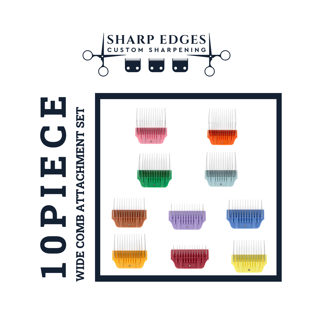 10 Piece Wide Comb Attachment Set