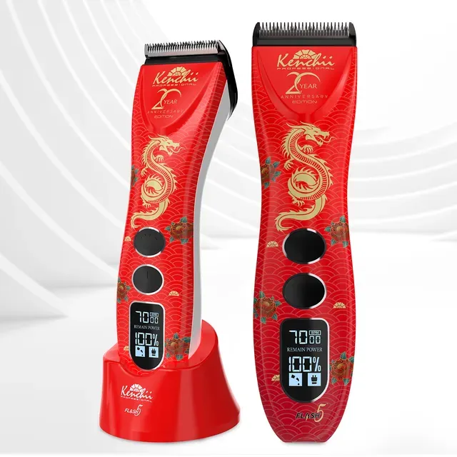 Kenchii Flash5 5-n-1 Digital Cordless Clipper (Red)