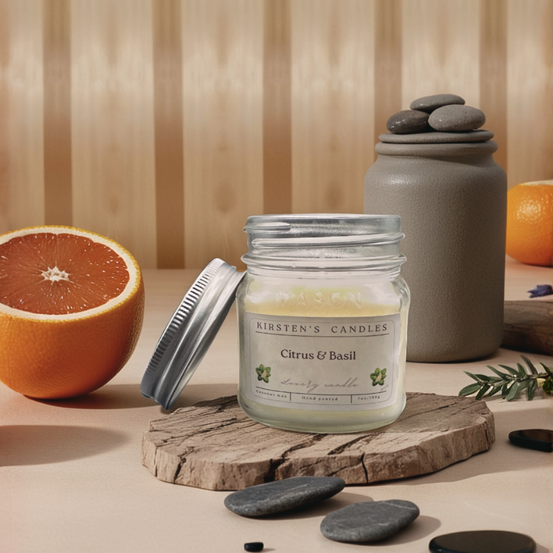 Small Citrus & Basil candle