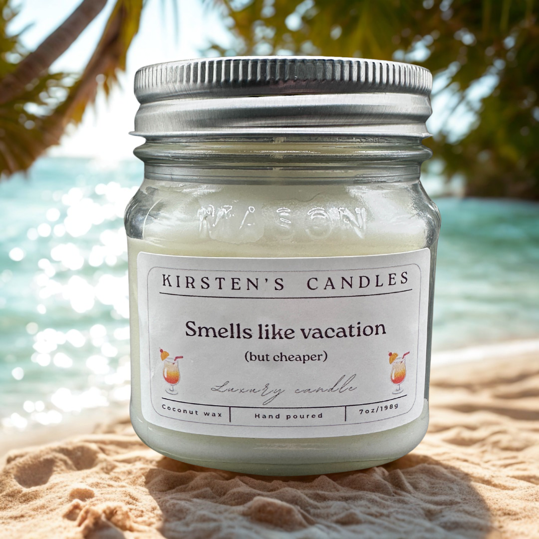 Small Smells Like Vacation (but cheaper) candle