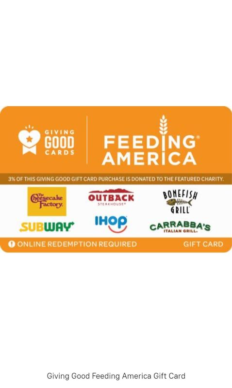 Giving Good Feeding America Gift Card