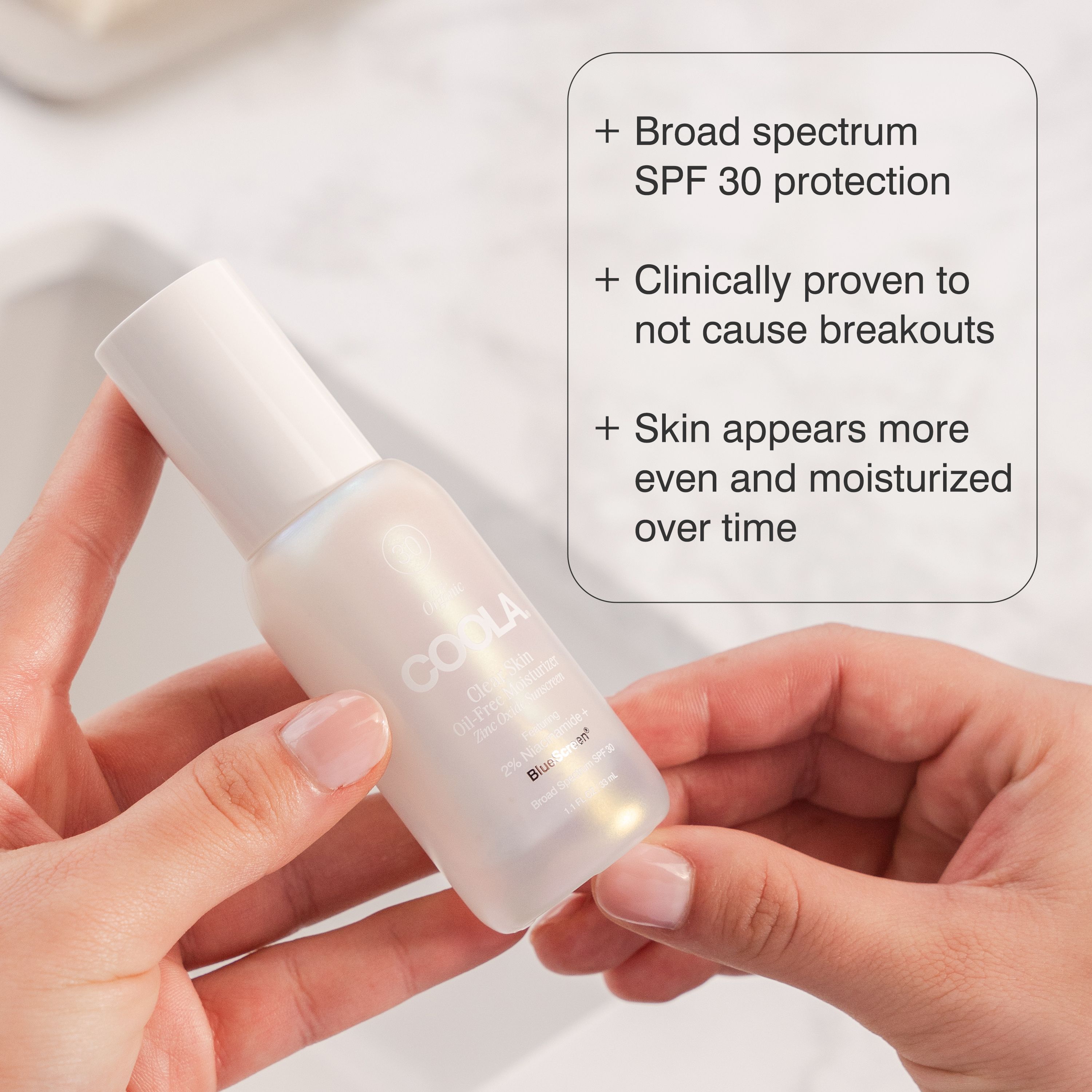 Clear Skin Oil Free Moisturizer Zinc Oxide Sunscreen SPF 30