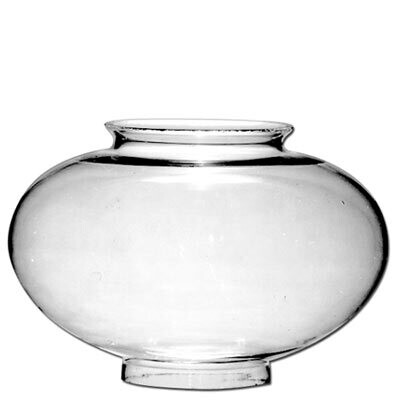 LARGE ONION GLASS LANTERN GLOBE.  6" Lip Fit, 4 5/8" Bottom Fit, 11" Bulge, 8 1/4" HT.