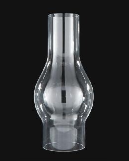 Clear Glass Chimney - 2 1/8" Fitter; 6 1/2" High; 3" bulge