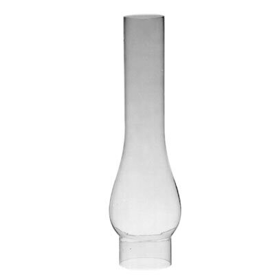 Glass Lamp Chimney, Clear Hand-blown, 2 5/8" Fitter; 12" High