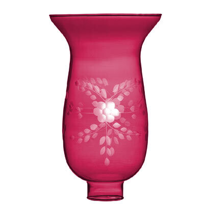 1 5/8" FIT 8 1/4" FLORAL CUT CRANBERRY COLOR SHADE