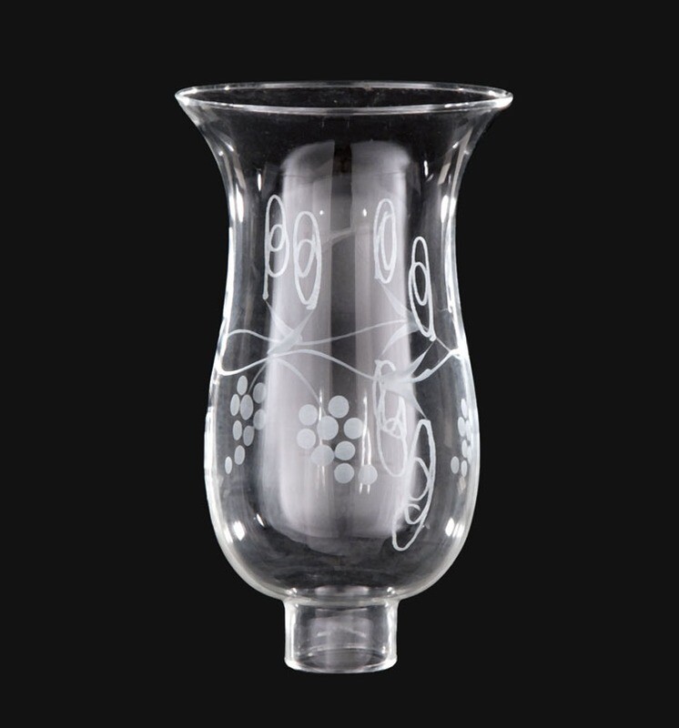 Grapes Design Hurricane Shade - 1 5/8" Fitter; 6 1/2" High; 3 1/2" Top