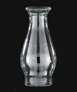 Clear Beaded Top Glass Chimney - 3" Fitter; 8 1/2" High