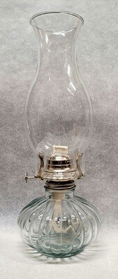 Clear Glass Ribbed Base Oil Lamp