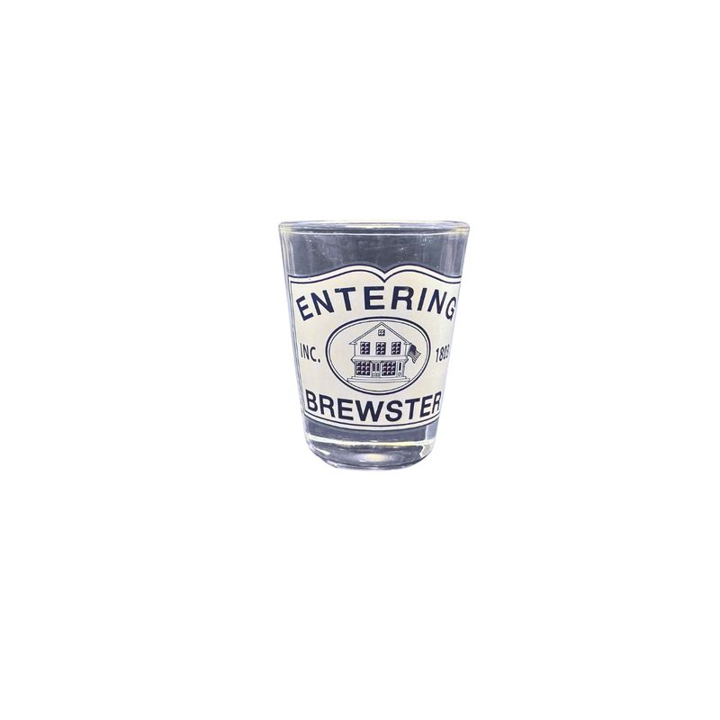 Entering Brewster Road Sign, 1 oz. Shot Glass Entering Brewster Road Sign, 1 oz. Shot Glass