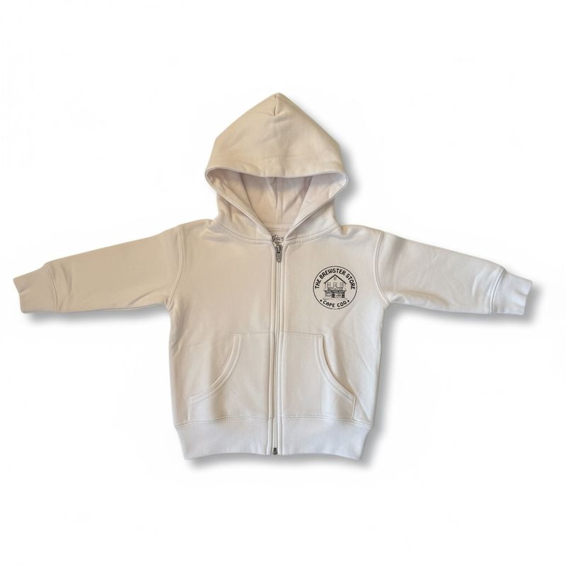 Brewster Store Zippered Hoodie in White