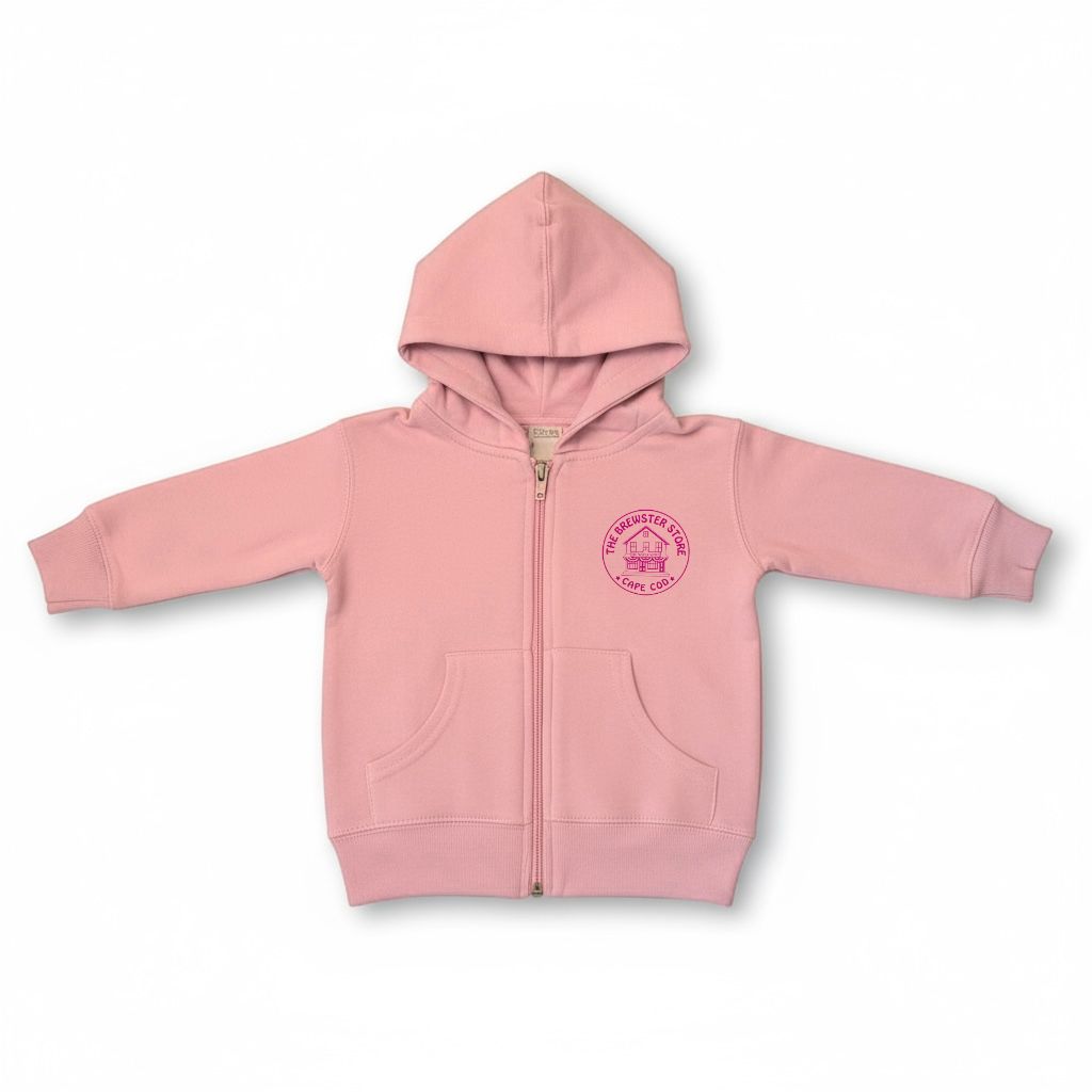 Brewster Store Zippered Hoodie in Pink