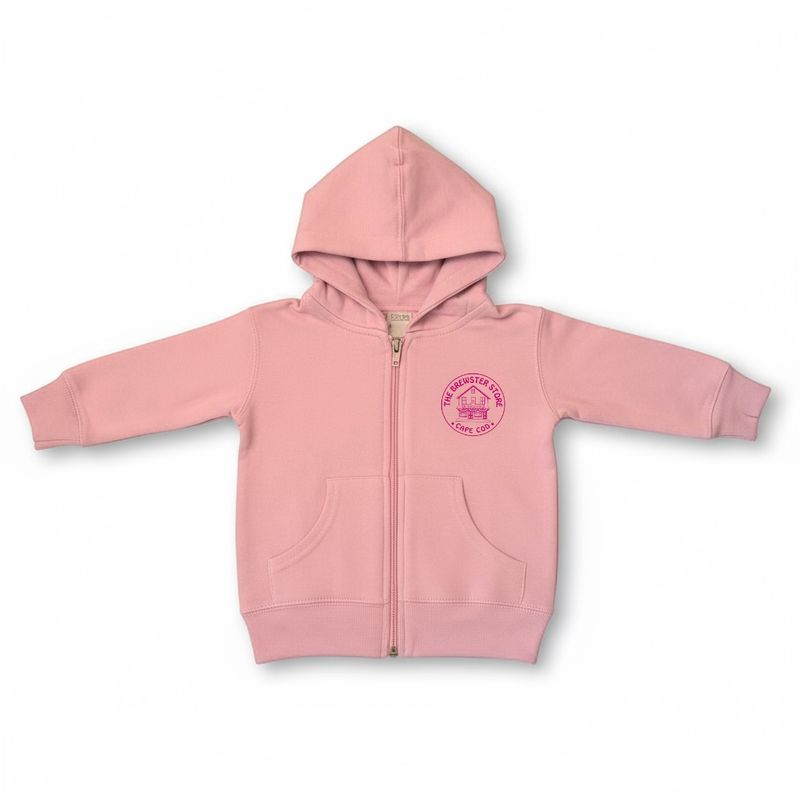 Brewster Store Zippered Hoodie in Pink