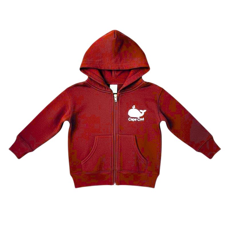 Cape Cod Zippered Hoodie in Red