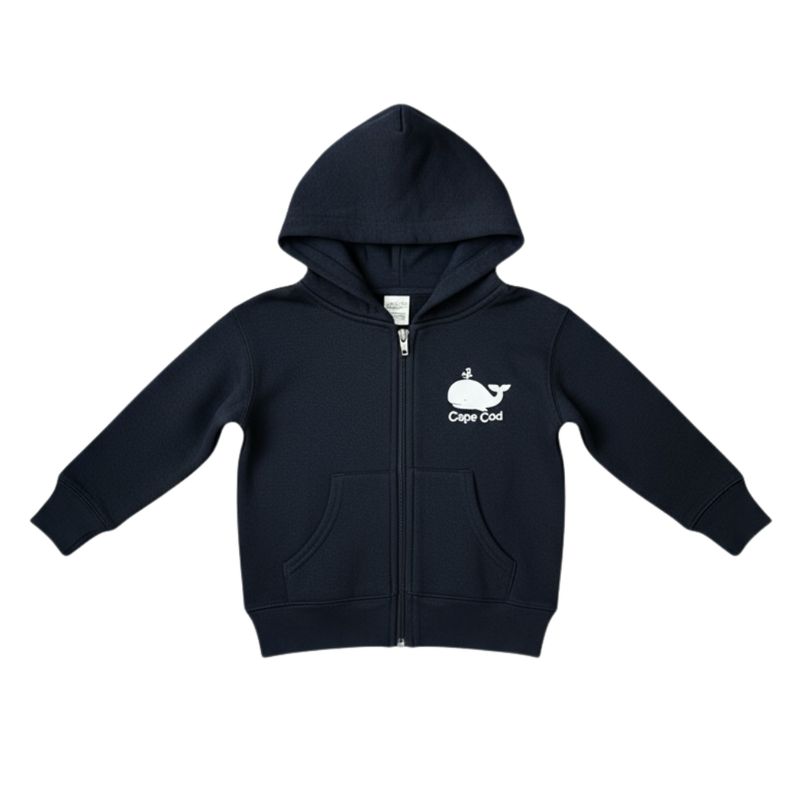 Cape Cod Zippered Hoodie in Navy Blue