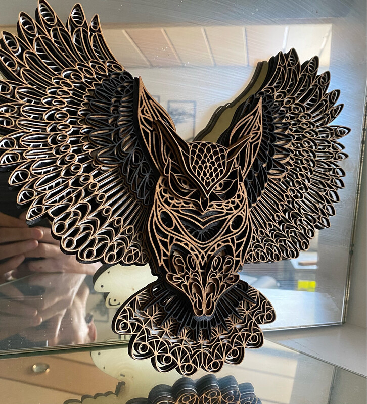 3D Eule verschiedene Größen