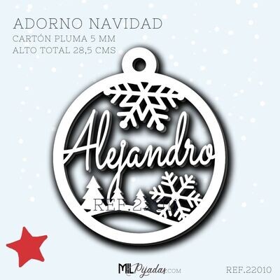 Adorno Navidad GRANDE Cartón Pluma 28,5 cms