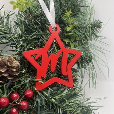 Adorno Navidad LETRA Madera 8,5 cms ESTRELLA
