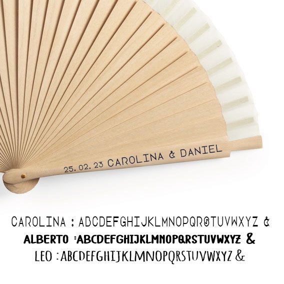 Set 15 Abanicos Madera grabados