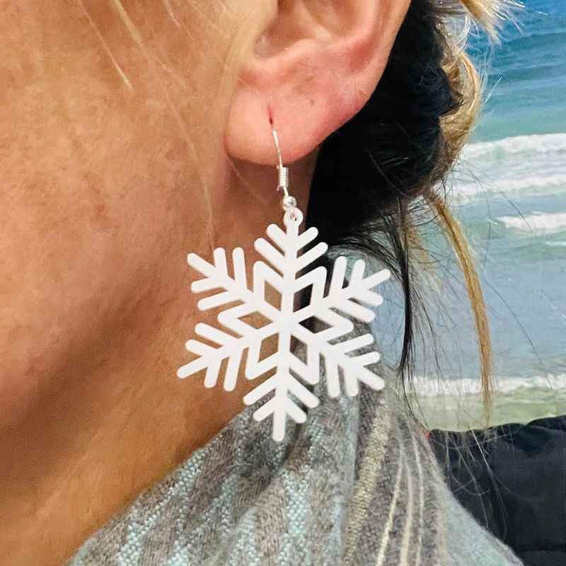 Pendientes Metacrilato Copo de Nieve