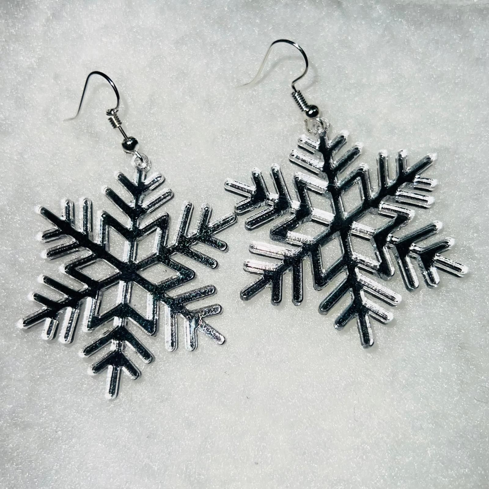 Pendientes Metacrilato Copo de Nieve