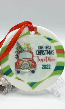 Christmas Ornament - First Together - Ceramic Medallion