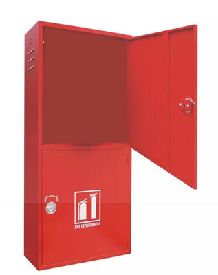 Double Door Full MS Cabinet for Hose Reel, Red, Surface Type