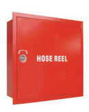 Recessed Single Door Cabinet for Hose Reel, Full Ms, Red Color, 800 x 800 x 300mm.