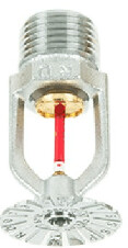 Pendant Fire Sprinkler Head,68*,Quick Response, Fire Guard C/w. Double Steel Escutcheon Plate.