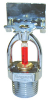 Sidewall Sprinkler,68*,Fire Guard, C/w. Single Steel Escutcheon Plate
