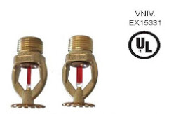 Pendant Sprinkler Head,68 Degree, Quick Response, C/w. Double Steel Escutcheon Plates,AG