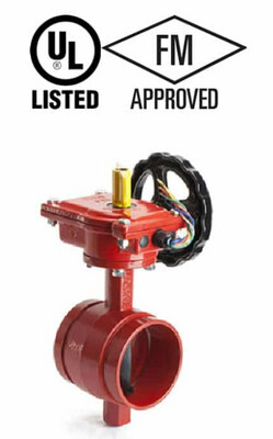 Butterfly Valve , 2 1/2"(73mm),Grooved Type with Supervisory Switch, UL Listed, Secure / FireGuard / Mech