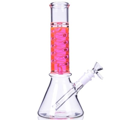 14&quot; STRAIGHT W/BEAKER BASE &amp; GLYCERINE CHAMBER AND COIL WATER PIPE