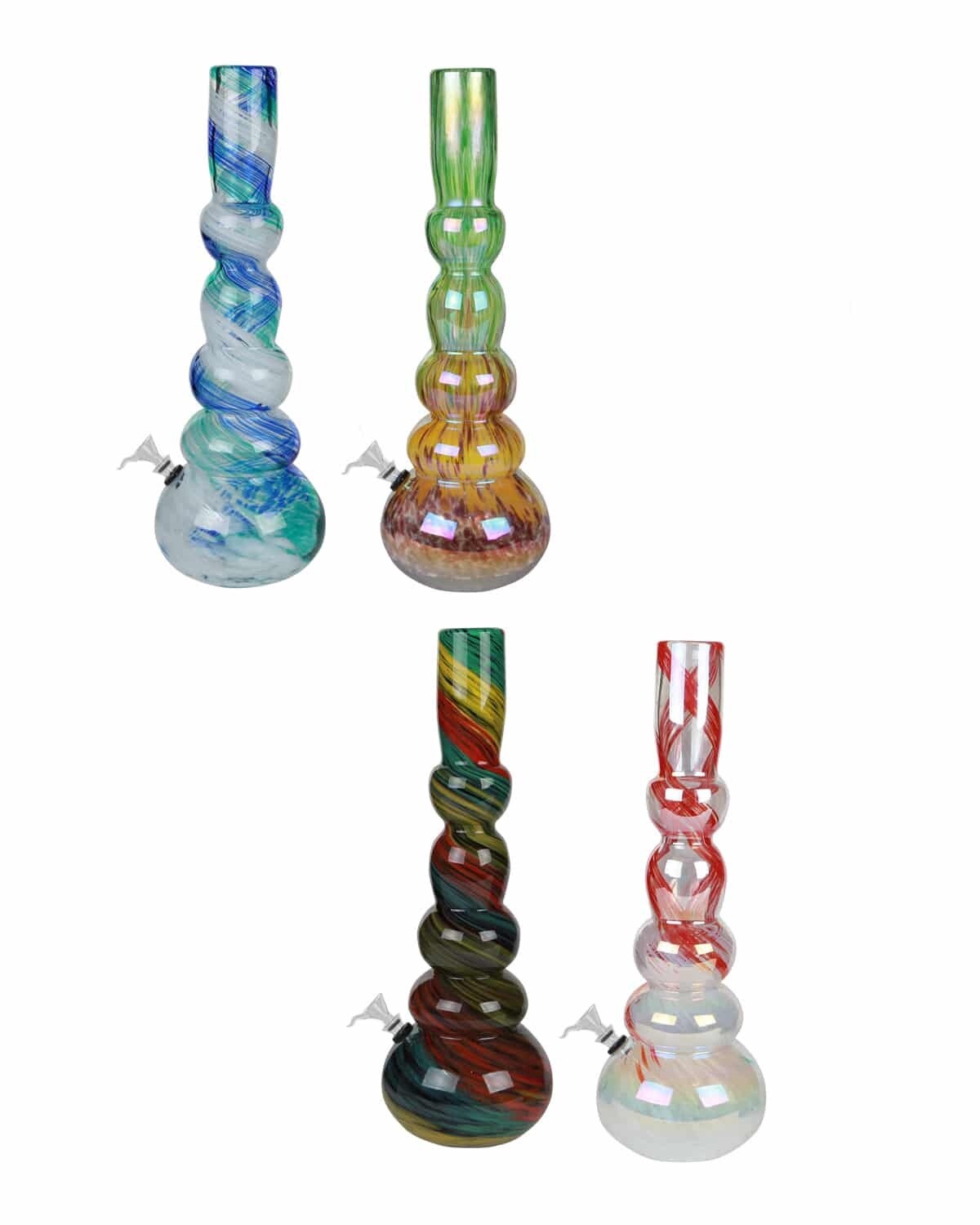 16&quot; LONG NECK BUBBLE SOFT GLASS PIPE