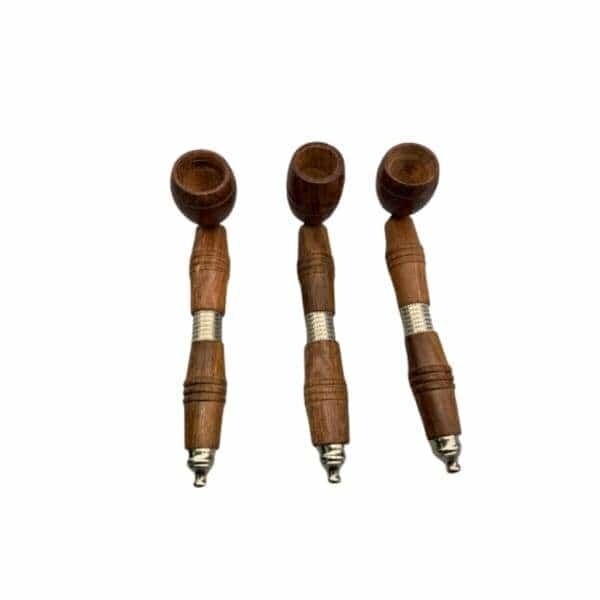 6&quot; Double Bamboo Sleeve Metal Pipe with Wood Bowl