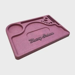 BLAZY SUSAN HEMP PLASTIC ROLLING TRAY PINK
