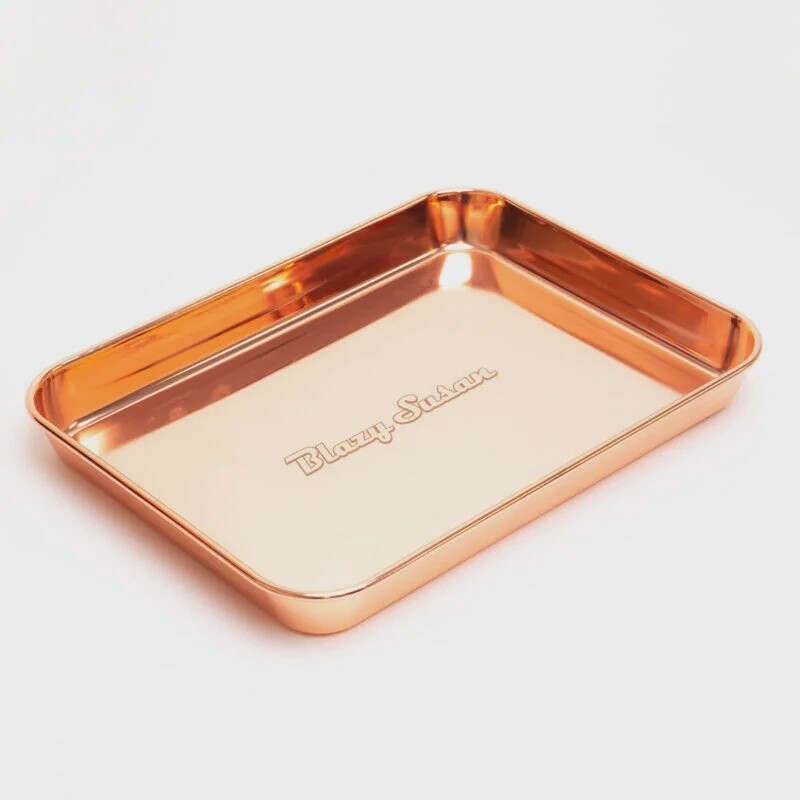 BLAZY SUSAN ROLLING TRAY SINGLE UNIT ROSE GOLD STAINLESS STEEL