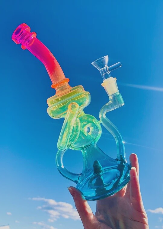 NEON RAINBOW RECYCLER BONG