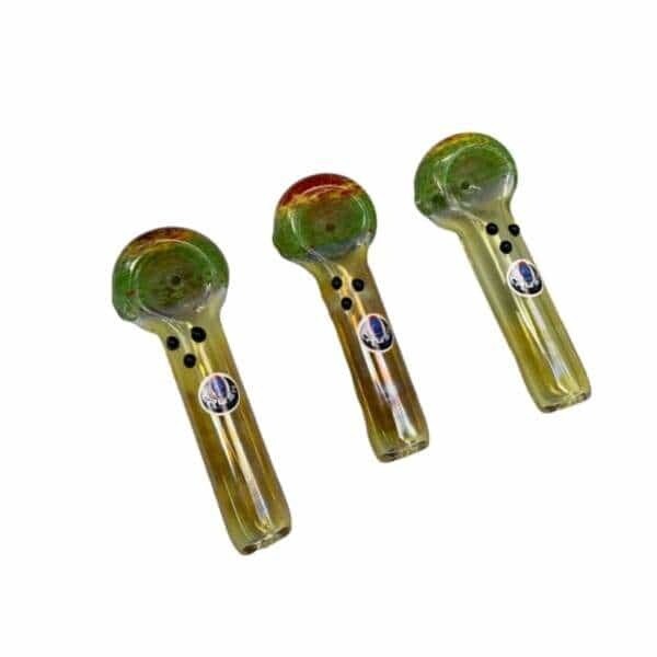 Crush Rasta Frit Head Mini Spoon with Beads