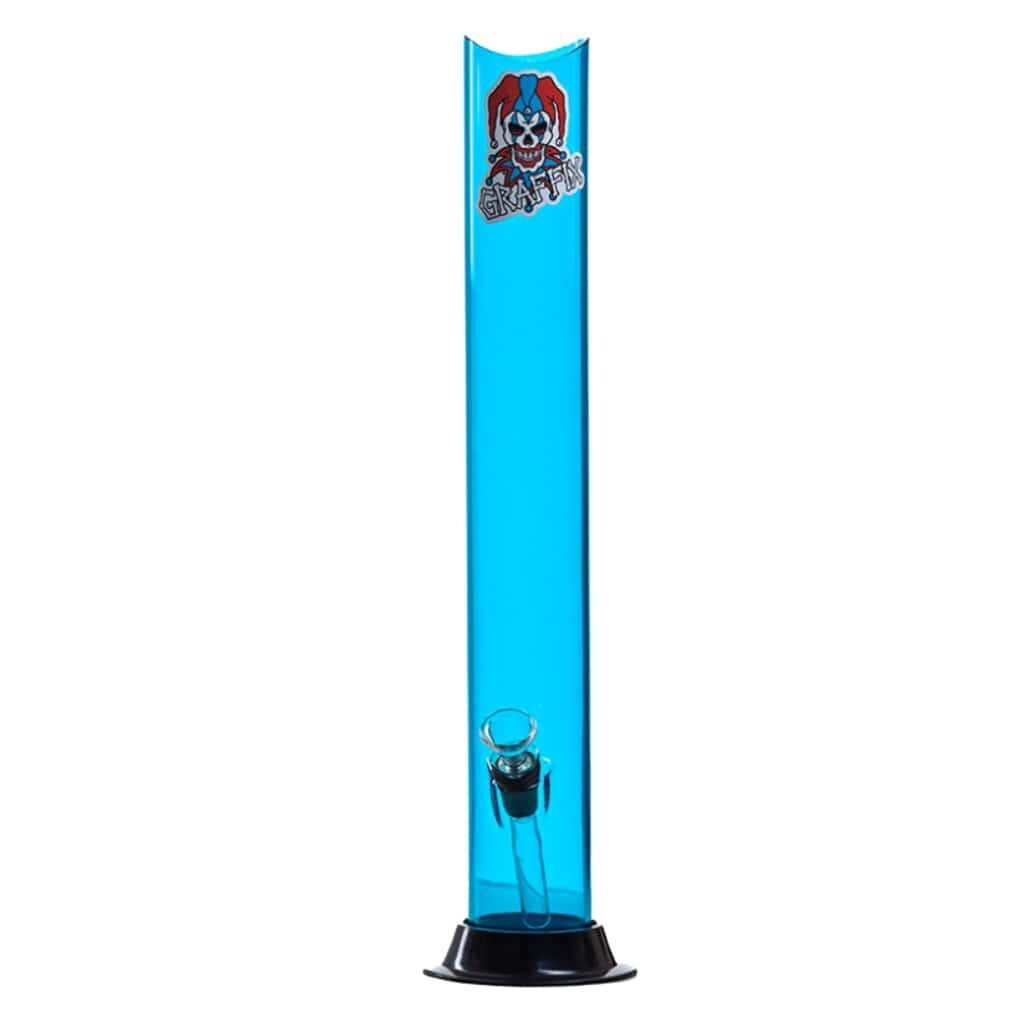 GRAFFIX 2&#39; X 18&#39; STRAIGHT ACRYLIC WATER PIPE W/ PLASTIC BASE