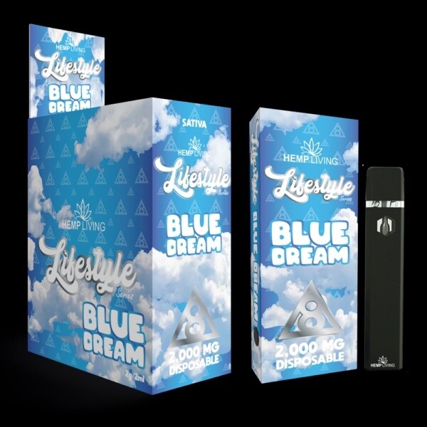 HEMP LIVING LIFESTYLE DELTA 8 DISPOSABLE BLUE DREAM