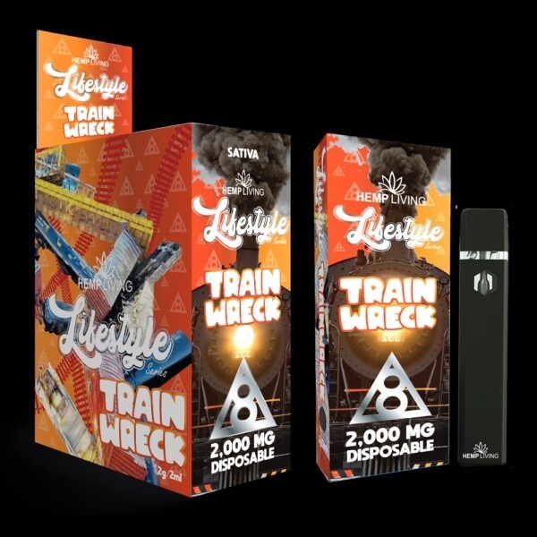 HEMP LIVING LIFESTYLE DELTA 8 DISPOSABLE TRAIN WRECK
